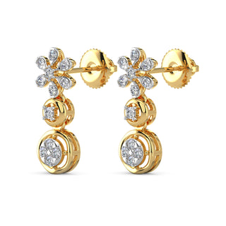 Daisy Dreams Diamond Earrings-Yellow Gold