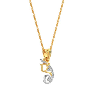 Ganapati Diamond Pendant-Yellow Gold