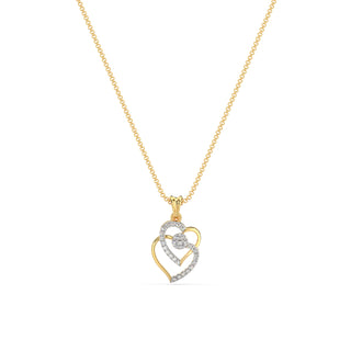 Heart Diamond Pendant-Yellow Gold