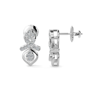 Twilight Drop Earrings-White Gold