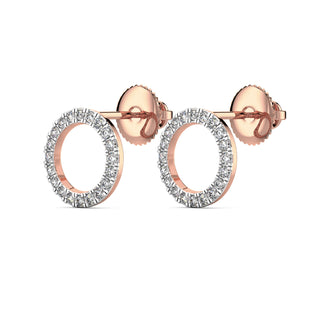 Orbit Diamond Earrings-Rose Gold