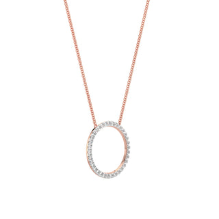 Orbit Diamond Chain Necklace-Rose Gold