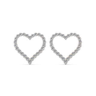 Diamond Heart Earrings-Rose Gold