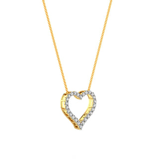 Diamond Heart Chain Necklace-Yellow Gold