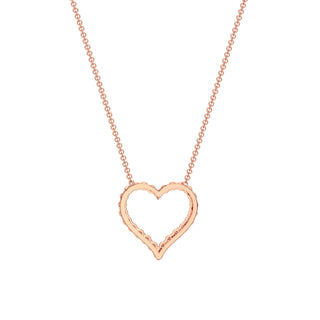 Diamond Heart Chain Necklace-Rose Gold