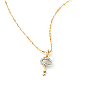 Key Diamond Chain Necklace-Yellow Gold