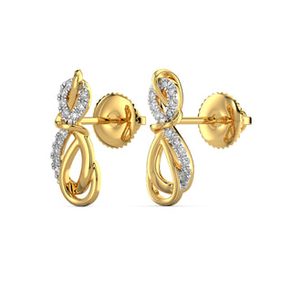 Twin Infinity Diamond Earrings-Yellow Gold