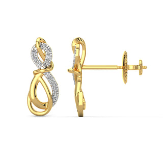 Twin Infinity Diamond Earrings-Yellow Gold