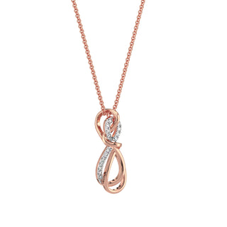 Twin Infinity Diamond Chain Necklace-Rose Gold