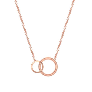 Connected Circles Diamond Chain Necklace-Rose Gold