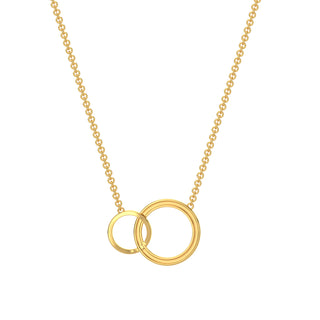 Connected Circles Diamond Chain Necklace-Yellow Gold