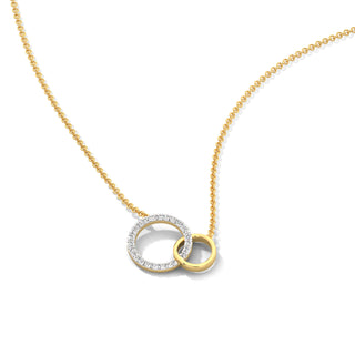 Connected Circles Diamond Chain Necklace-Yellow Gold