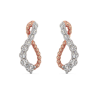 Infinity Diamond Earrings-Rose Gold