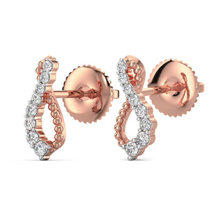 Infinity Diamond Earrings-Rose Gold
