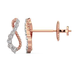 Infinity Diamond Earrings-Rose Gold