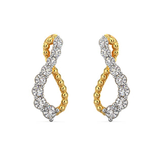 Infinity Diamond Earrings-Yellow Gold
