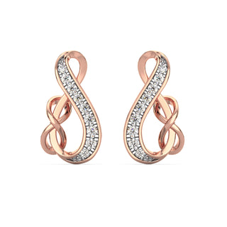 Dual Infinity Diamond Earrings-Rose Gold