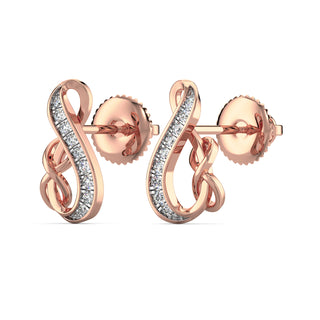 Dual Infinity Diamond Earrings-Rose Gold