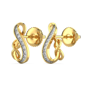 Dual Infinity Diamond Earrings-Yellow Gold