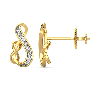 Dual Infinity Diamond Earrings-Yellow Gold