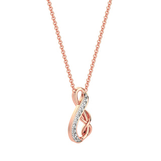 Dual Infinity Diamond Chain Necklace-Rose Gold
