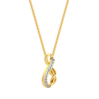 Dual Infinity Diamond Chain Necklace-Yellow Gold