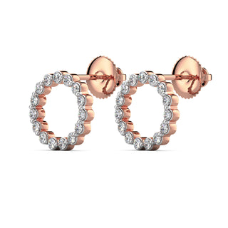 Brilliant Diamond Earrings-Rose Gold