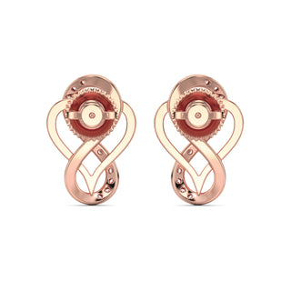 Heart Infinity Diamond Earrings-Rose Gold