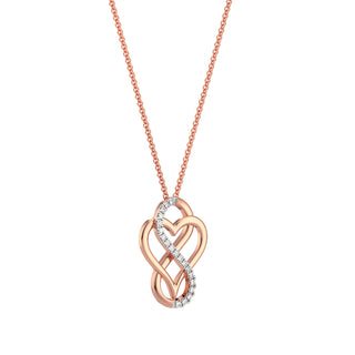 Heart Infinity Diamond Chain Necklace-Rose Gold