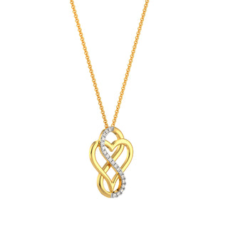 Heart Infinity Diamond Chain Necklace-Yellow Gold