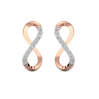 Sparkle Infinity Diamond Earrings-Rose Gold