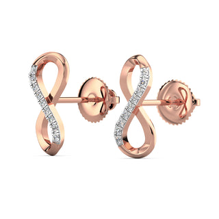 Sparkle Infinity Diamond Earrings-Rose Gold