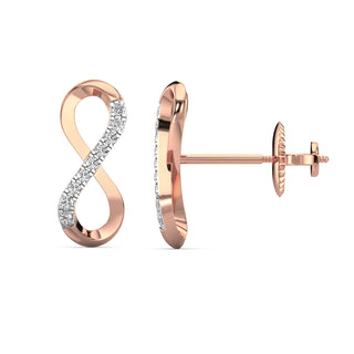 Sparkle Infinity Diamond Earrings-Rose Gold