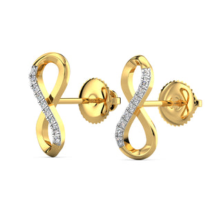 Sparkle Infinity Diamond Earrings-Yellow Gold