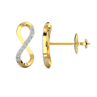 Sparkle Infinity Diamond Earrings-Yellow Gold