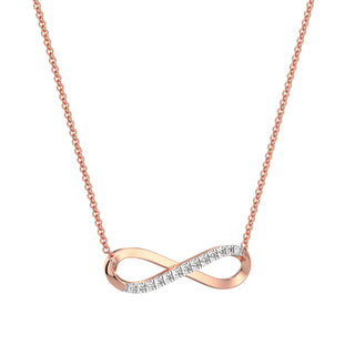 Sparkle Infinity Diamond Chain Necklace-Rose Gold