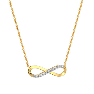 Sparkle Infinity Diamond Chain Necklace-Yellow Gold