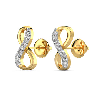 Infinity Glow Diamond Earrings-Yellow Gold