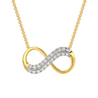Infinity Glow Diamond Chain Necklace-Yellow Gold