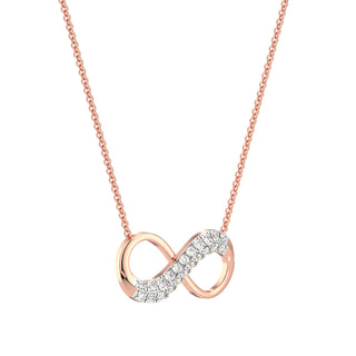 Infinity Glow Diamond Chain Necklace-Rose Gold