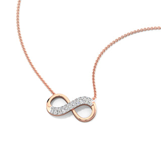 Infinity Glow Diamond Chain Necklace-Rose Gold
