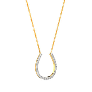 Horseshoe Diamond Chain Necklace-Yellow Gold