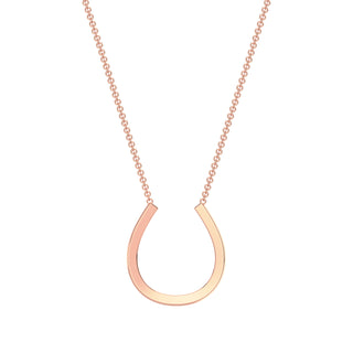 Horseshoe Diamond Chain Necklace-Rose Gold