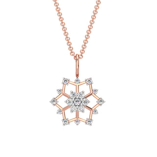 Snowflake Diamond Pendant-Rose Gold