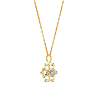 Snowflake Diamond Pendant-Yellow Gold