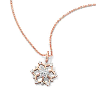 Snowflake Diamond Pendant-Rose Gold