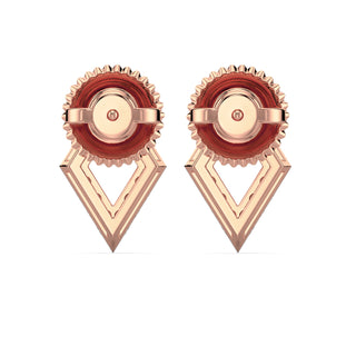 Geometric Diamond Earrings-Rose Gold