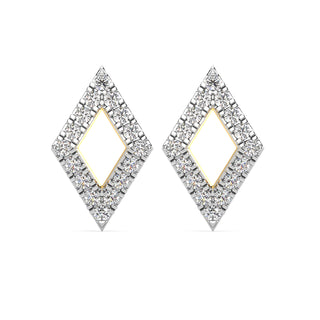 Geometric Diamond Earrings-Yellow Gold