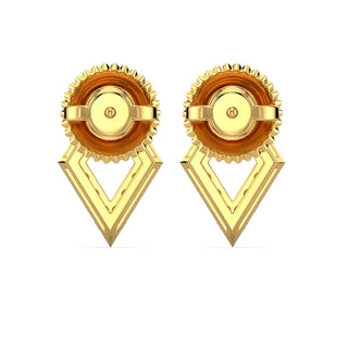 Geometric Diamond Earrings-Yellow Gold