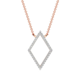 Geometric Diamond Chain Necklace-Rose Gold